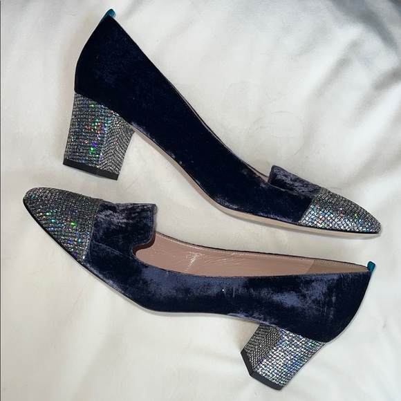 SJP by Sarah Jessica Parker Daze Velvet Cap Toe Mid Heel Pumps - Picture 9 of 12